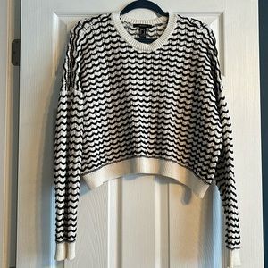 Knit black and white stripe sweater